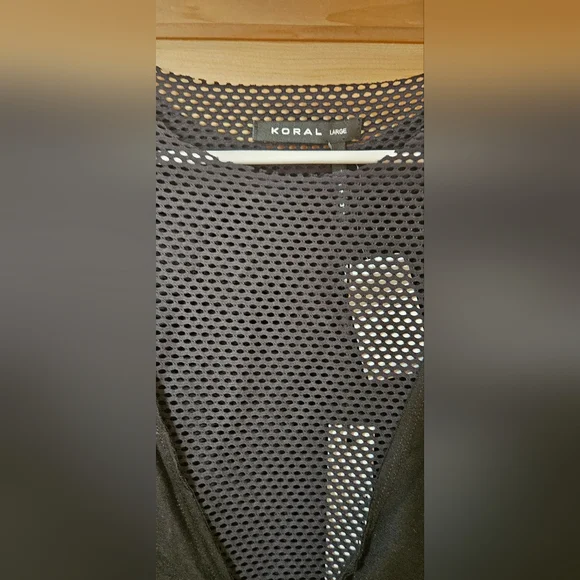 NWT Koral Top Womens Large Black Double Layer T-Shirt - Picture 2 of 4